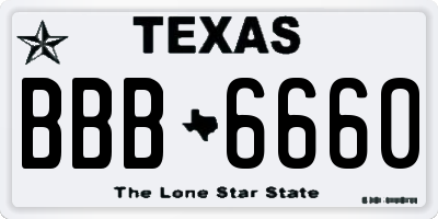 TX license plate BBB6660
