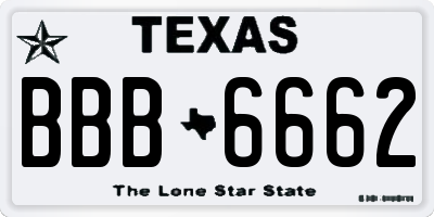 TX license plate BBB6662