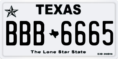 TX license plate BBB6665