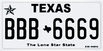TX license plate BBB6669