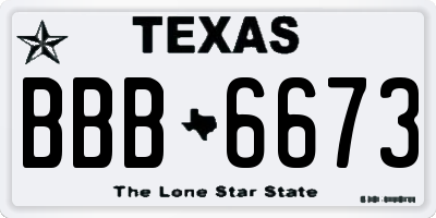 TX license plate BBB6673