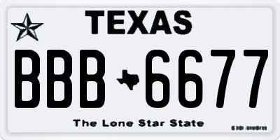 TX license plate BBB6677