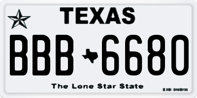TX license plate BBB6680