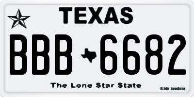 TX license plate BBB6682