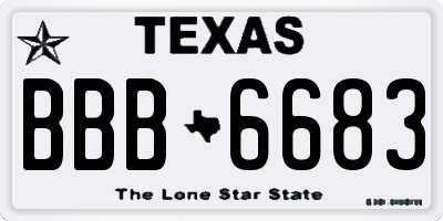 TX license plate BBB6683