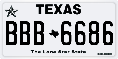 TX license plate BBB6686