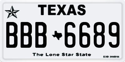 TX license plate BBB6689