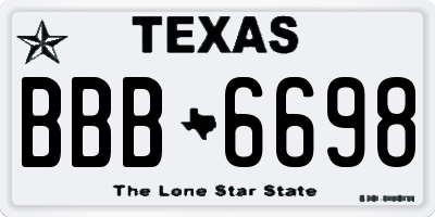 TX license plate BBB6698