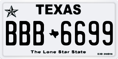 TX license plate BBB6699