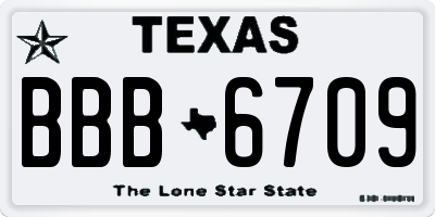 TX license plate BBB6709