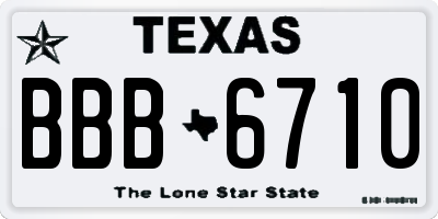 TX license plate BBB6710