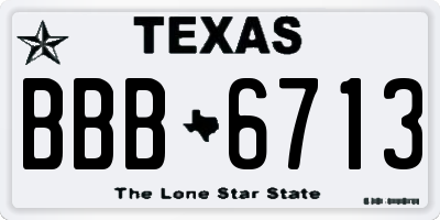 TX license plate BBB6713