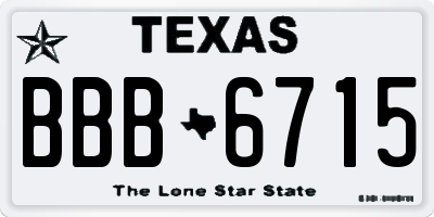 TX license plate BBB6715