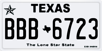 TX license plate BBB6723