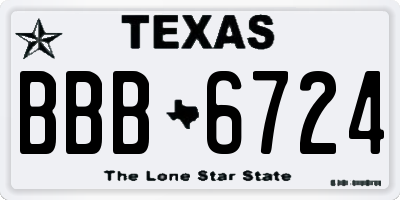 TX license plate BBB6724