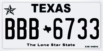 TX license plate BBB6733