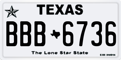 TX license plate BBB6736