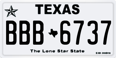 TX license plate BBB6737