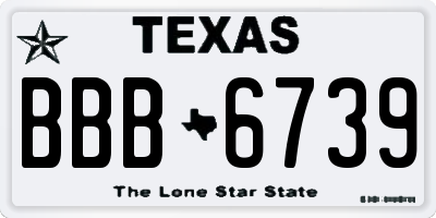 TX license plate BBB6739