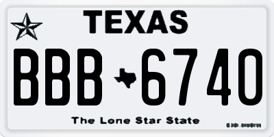 TX license plate BBB6740