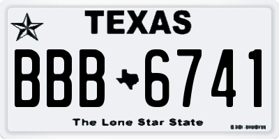 TX license plate BBB6741