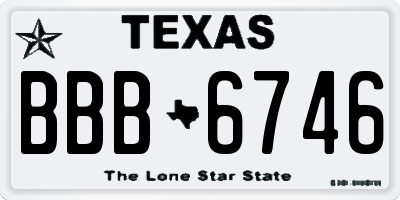 TX license plate BBB6746
