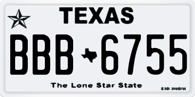 TX license plate BBB6755