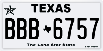 TX license plate BBB6757