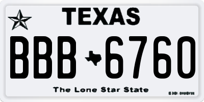 TX license plate BBB6760