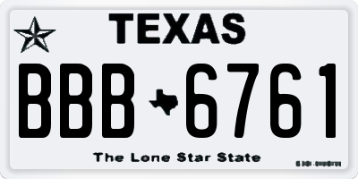 TX license plate BBB6761