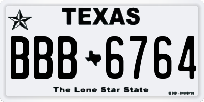 TX license plate BBB6764