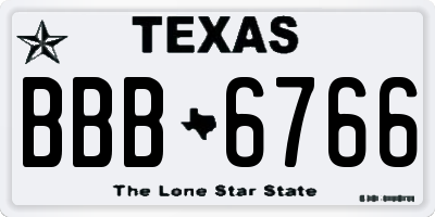 TX license plate BBB6766