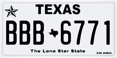 TX license plate BBB6771