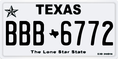 TX license plate BBB6772