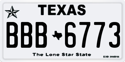 TX license plate BBB6773