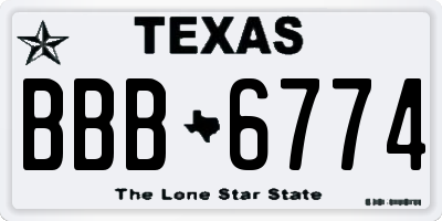 TX license plate BBB6774