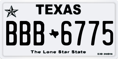 TX license plate BBB6775