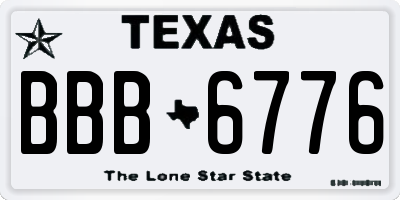 TX license plate BBB6776