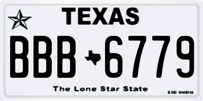 TX license plate BBB6779