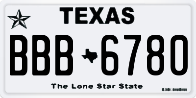 TX license plate BBB6780