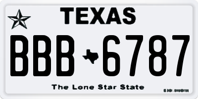 TX license plate BBB6787