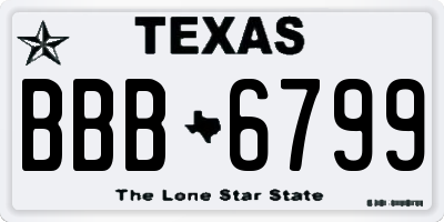 TX license plate BBB6799