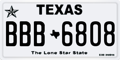 TX license plate BBB6808
