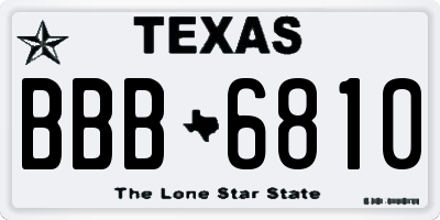 TX license plate BBB6810