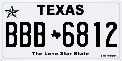 TX license plate BBB6812