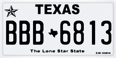 TX license plate BBB6813