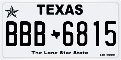 TX license plate BBB6815