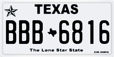TX license plate BBB6816