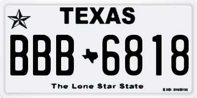 TX license plate BBB6818