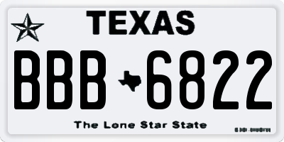 TX license plate BBB6822